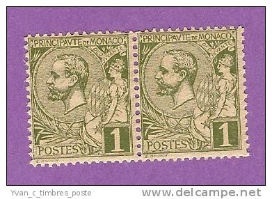 MONACO TIMBRE N° 11 NEUF SANS CHARNIERE PRINCE ALBERT 1ER PAIRE - Unused Stamps