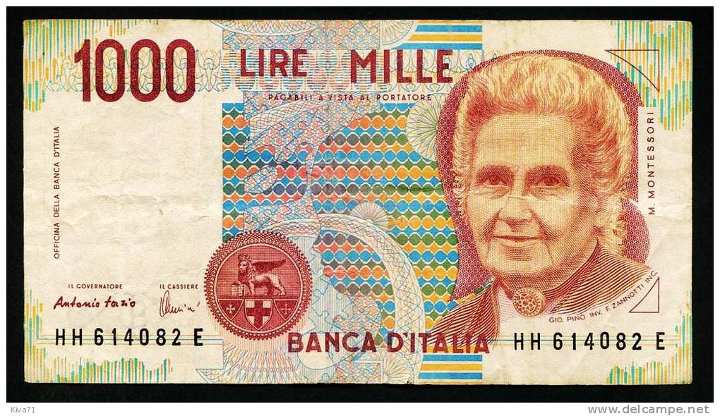 1000  Lire " ITALIE "      Vf      Bc 52 - 1000 Lire