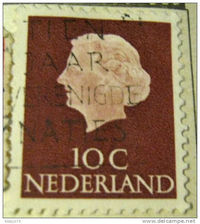 Netherlands 1953 Queen Juliana 10c - Used - Usati