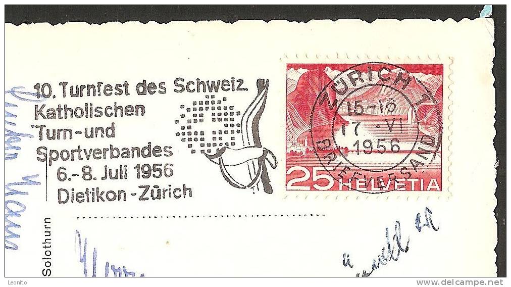 ZÜRICH Flugaufnahme Stempel 10. Turnfest Katholischer Sportverband Dietikon Zürich 1956 - Dietikon