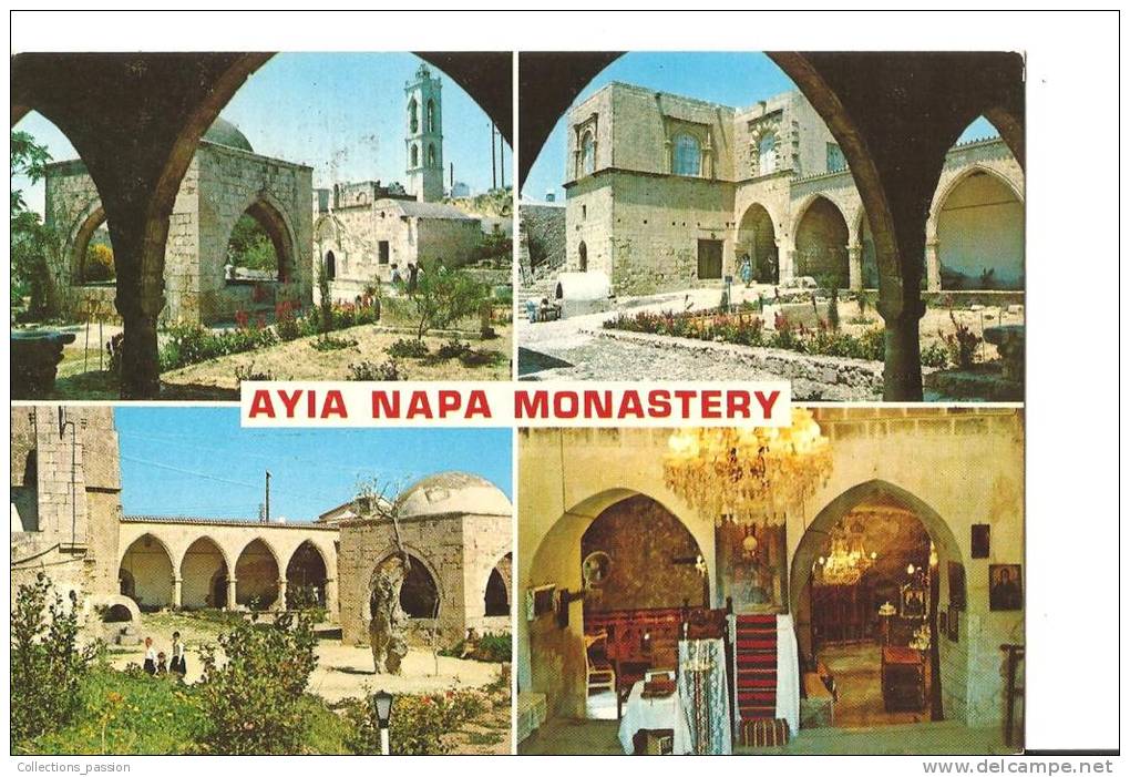 CP, Chypre, Monastère Ayia Napa, 4 Vues, 1983, Voyagée - Chypre