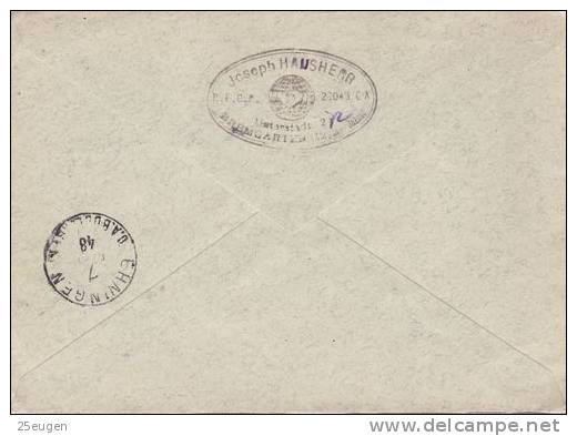 SWITZERLAND 1948 ST.MORITZ R-COVER SENT TO U.S. ZONE - Hiver 1948: St-Moritz