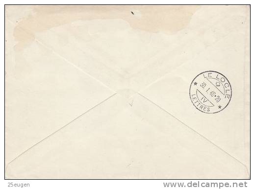 SWITZERLAND 1948 ST.MORITZ FDC R-COVER SENT TO LE LOCLE - Hiver 1948: St-Moritz