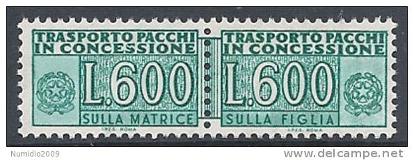 1955-81 ITALIA PACCHI IN CONCESSIONE 600 LIRE MNH ** - RR10402-7 - Concessiepaketten