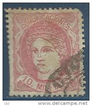 ESPAGNE , SPAIN , 10 M , Figure Allégorique De L' Espagne , 1870 , N° Y&T 105 - Used Stamps