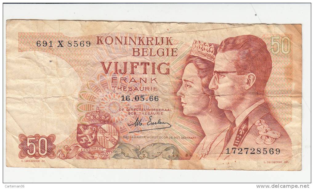 Billet - Belgique - 50 Francs - 16.05.1966 - 50 Francs