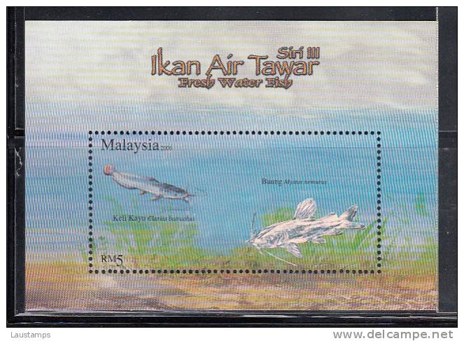 Malaysia 2006 Fresh Water Fish Hologram S/S MNH - Hologrammes