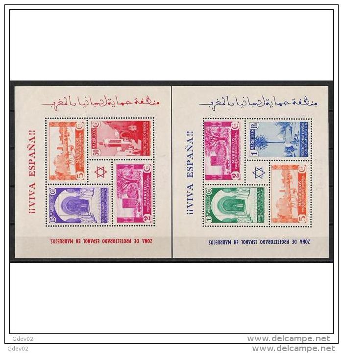 MA167STV-LFT3829TARM. Maroc Marocco MARRUECOS ESPAÑOL TIPOS DE 1935 1937 (Ed 167/8*)conn Charnela MUY BONITAS - Moskeeën En Synagogen