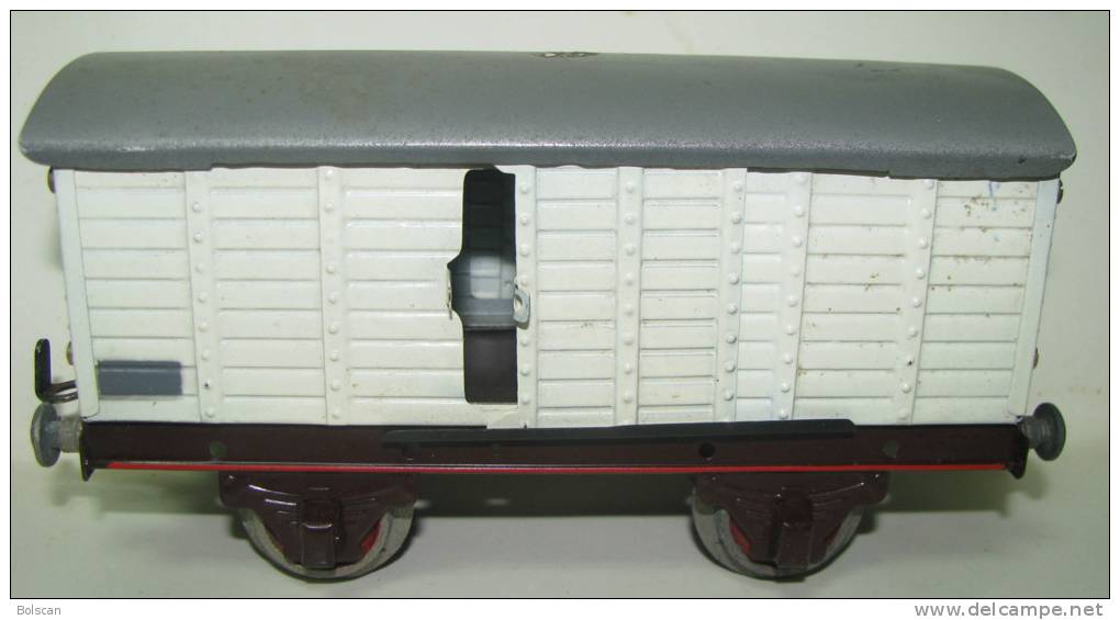 ANCIEN WAGON MARCHANDISE EN TÔLE PEINTE MARQUE PAYA(Espagne) ,FORMAT 0- 1940s..no Marklin-bing-lehmann-JEP- Arnold-Rico - Güterwaggons