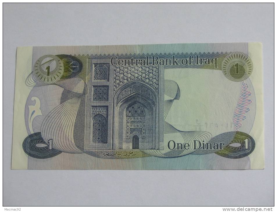 1 One Dinar -1973 -Irak - Central Bank Of Irak. Billet Presque Neuf !!!!! - Irak