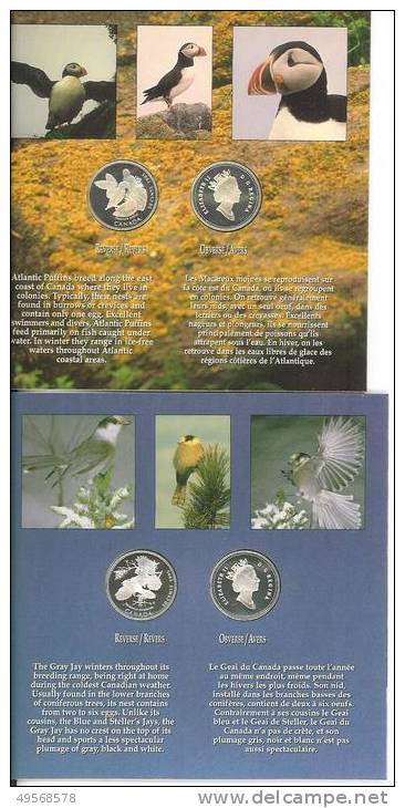 CANADA - SERIE 4 MONETE D'ARGENTO PROOF 50 CENTS CANADA - "BIRD" 1995 - - Canada