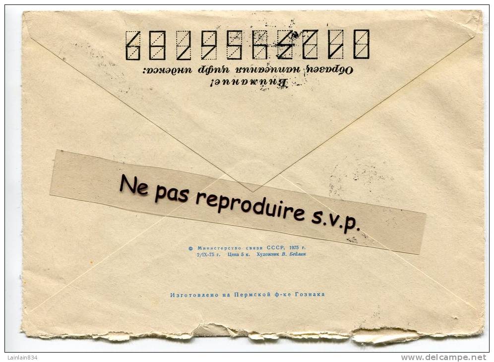 -  Cover - Pré Timbré - + 2 Beaux Timbres, Par Avion, URSS, Magnifique,1975, Bon état, Scans. - Usati