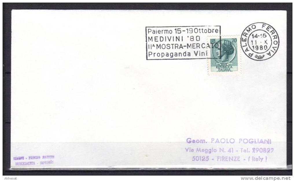 TZ48 - REPUBBLICA , Propaganda Vini : Palermo 11/10/80 - Vins & Alcools