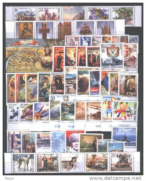 2003 - YUGOSLAVIA  - COMPLETE YEAR - 58 V + 2 Bl + 3 Tax - **MNH - Années Complètes