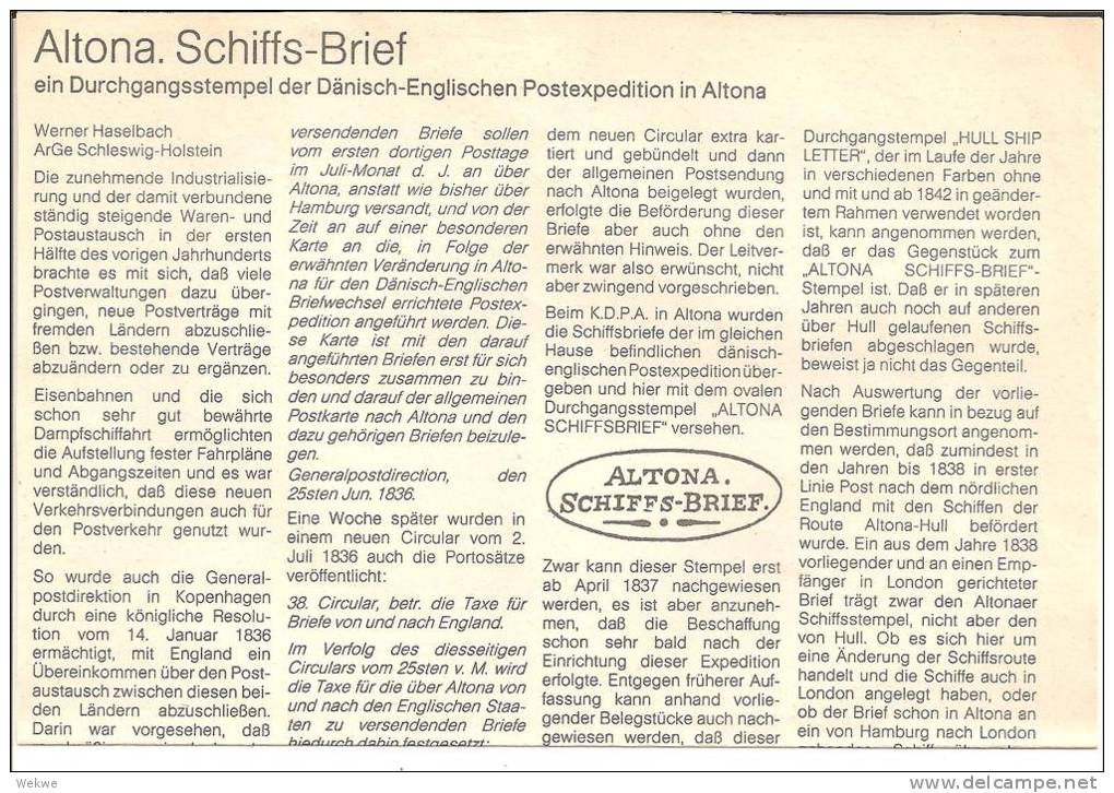 Hamburg Altona Schiffs-Brief-Stempel  (Transit) 1.6.1836 - 1.10.1846 Und 1864 - 1867 - Filatelia E Historia De Correos