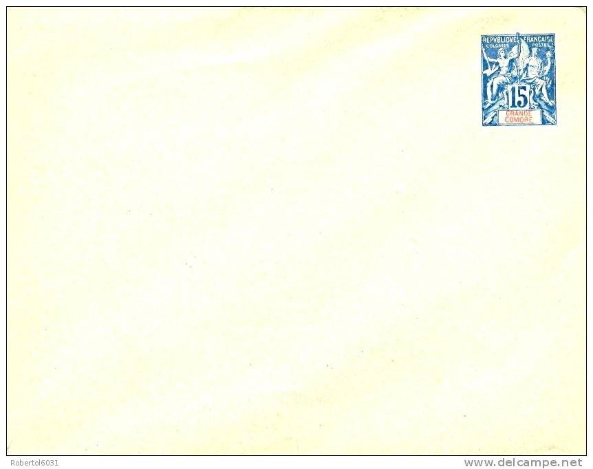 Grand Comoro Postal Stationery Envelope 15 C. Type "Groupe" Mint - Ungebraucht