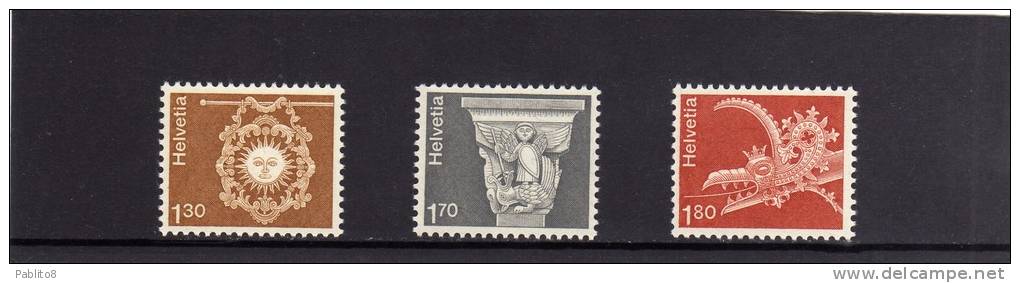 SWITZERLAND - SUISSE - SCHWEIZ - SVIZZERA 1973 ARCHITECTURE & CRAFT WORK - ARCHITETTURA E ARTIGIANATO MNH - Neufs