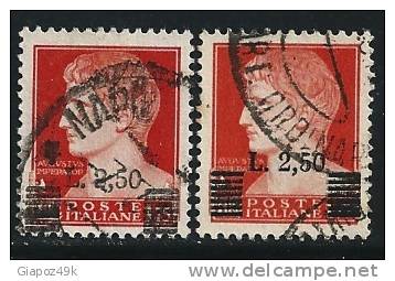 ● ITALIA - LUOGOTENENZA 1945 - Soprastampato - N.° 523 Usati, Serie Completa - Cat. ? € - Lotto N. 863 - Afgestempeld