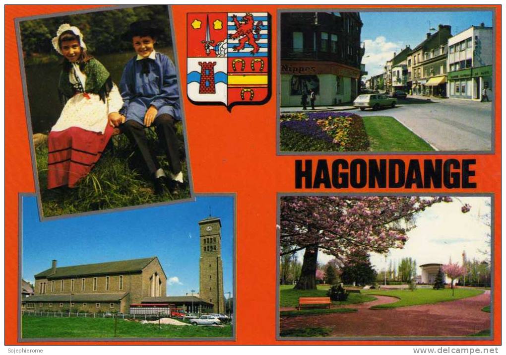 Hagondange Multi-vues Très Belle Carte Animée - Hagondange