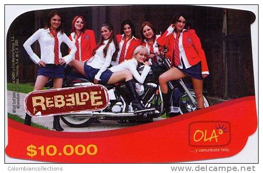 Lote TT25, Colombia, Tarjetas Telefonicas, Phone Cards, Rebelde, Ola ,used, 7 V - Kolumbien