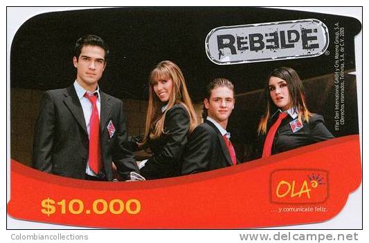 Lote TT25, Colombia, Tarjetas Telefonicas, Phone Cards, Rebelde, Ola ,used, 7 V - Kolumbien