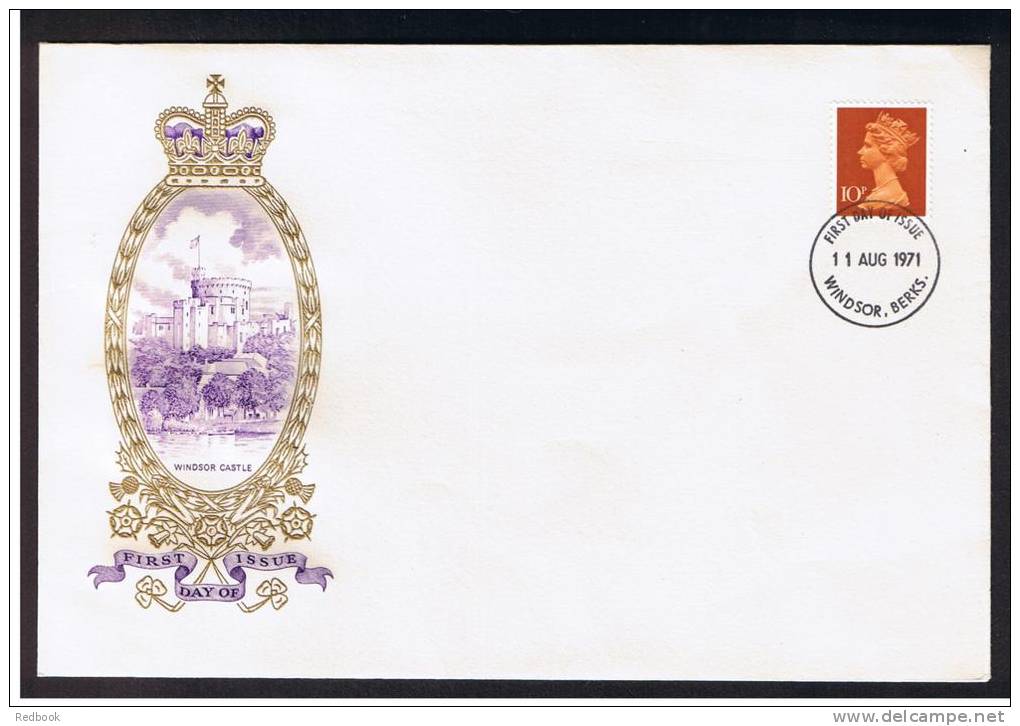 RB 862 - 1971 GB First Day Cover FDC - 10p Machin - Windsor Postmark Cat &pound;8 - 1971-1980 Decimal Issues