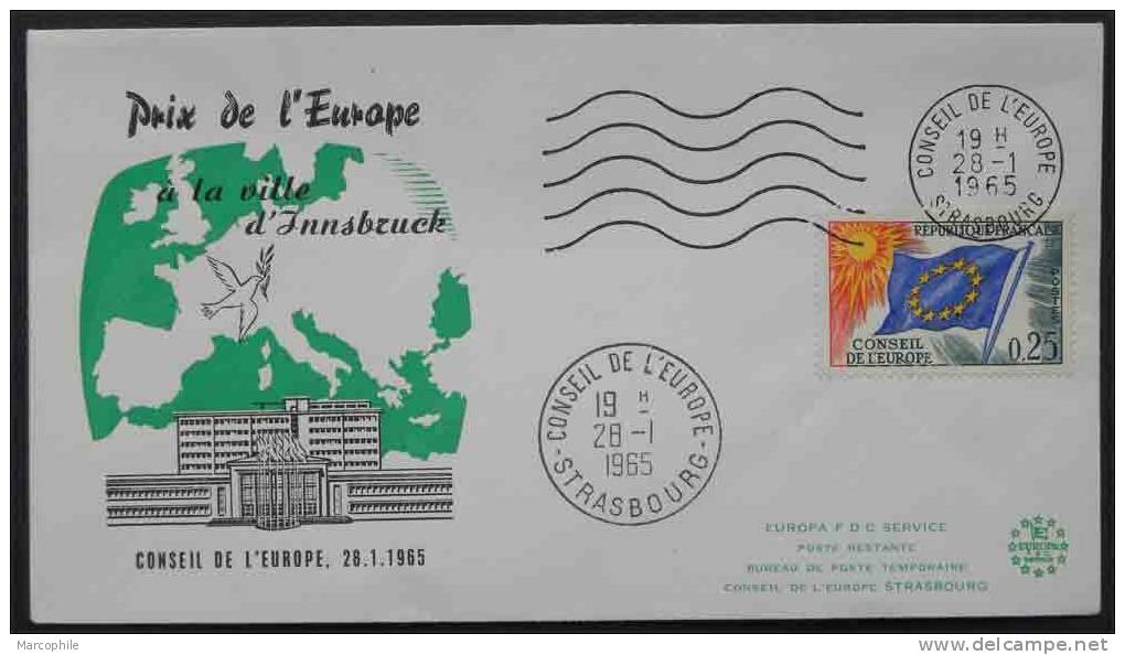 CONSEIL DE L EUROPE - STRASBOURG - INNSBRUCK  / 1965  ENVELOPPE ILLUSTREE PRIX DE L EUROPE  (ref EUR317) - EU-Organe