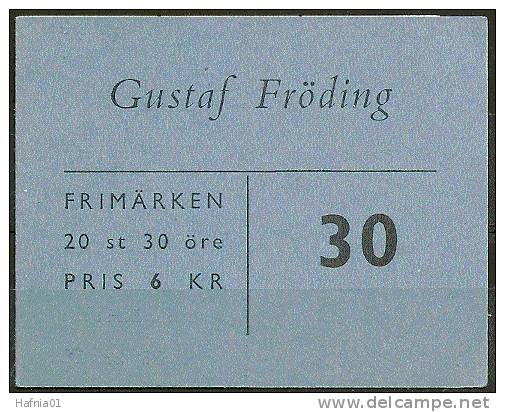Czeslaw Slania. Sweden 1960. 100 Anniv Gustaf Fröding. Booklet. Michel 461 MNH. - 1951-80
