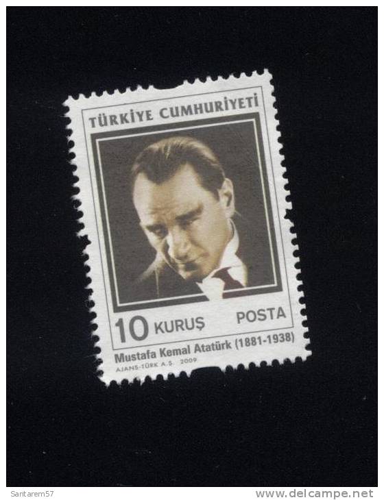 Timbre Stamp Mustafa Kemal Atatürk 10 Kurus TURQUIE 2009 WNS N° TR041.09 - Usados