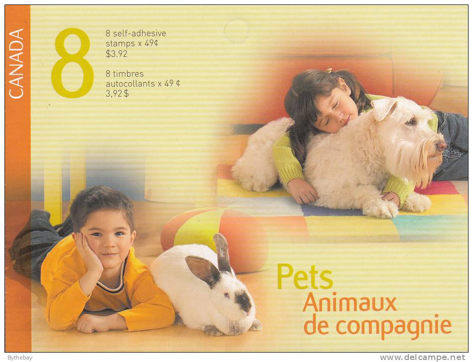 Canada #BK297 2 Panes Of 4 49c Pets - Goldfish, Cats, Rabbit, Dog - Cuadernillos Completos