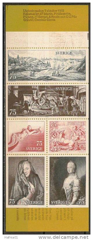 Czeslaw Slania. Sweden 1972. Swedish Art 18th Century. Booklet.  Michel  MH 36  MNH. - 1951-80