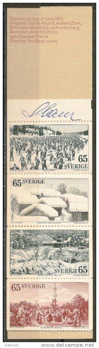 Czeslaw Slania. Sweden 1973. Tourism. Booklet.  Michel  MH 39  MNH. Signed. - 1951-80