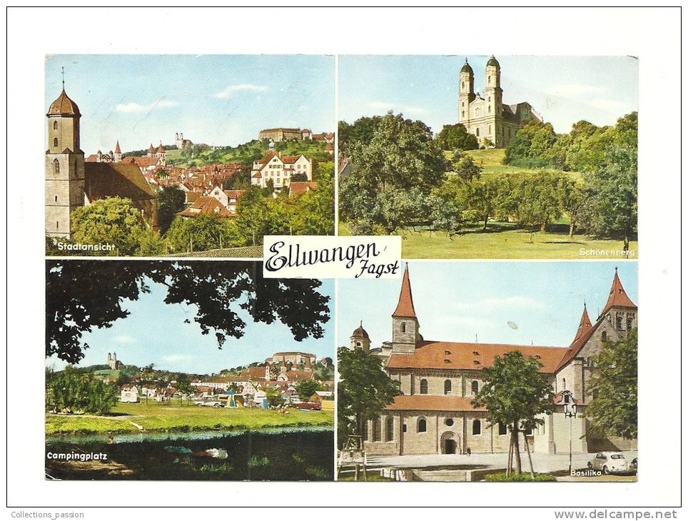 Cp, Allemagne, Ellwangen, Multi-Vues, Voyagée 1975 - Ellwangen