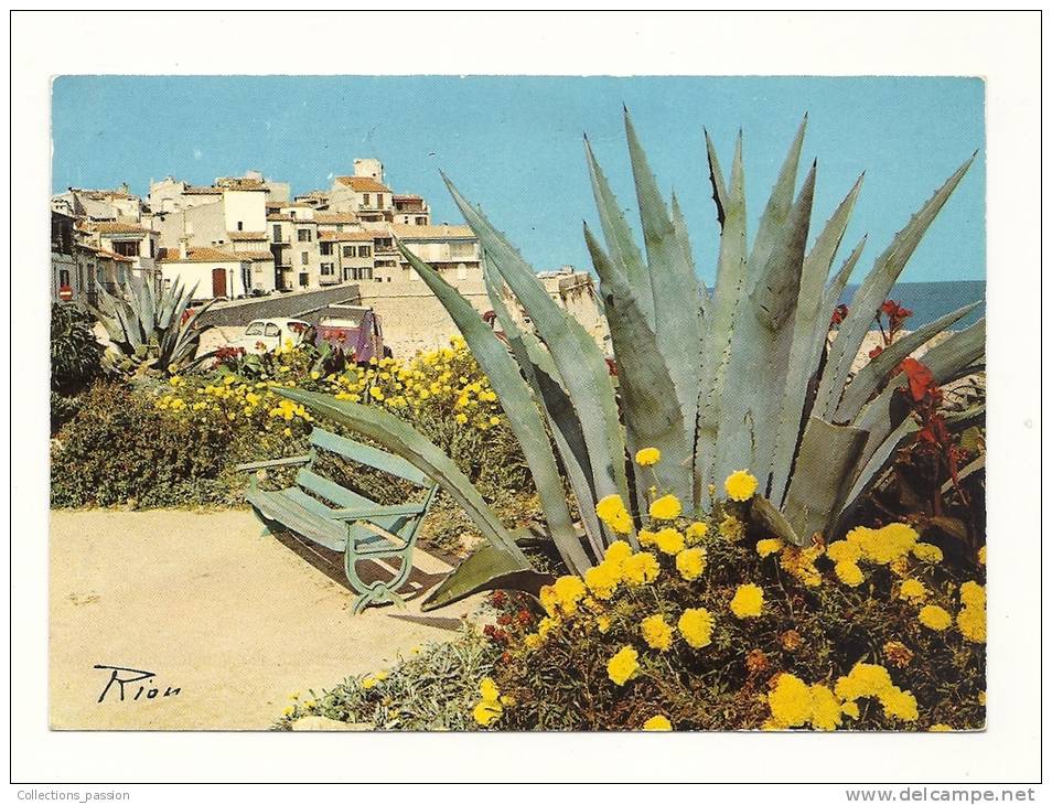 Cp, 06, Antibes, Les Remparts, Et La Vieille Ville, Voyagée 1976 - Antibes - Les Remparts