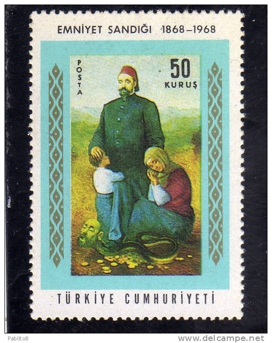 TURCHIA - TURKÍA - TURKEY 1968 EMNIYET SANDIGI - CENTENARY OF THE PAWN OFFICE IN ISTANBUL MNH - Nuevos