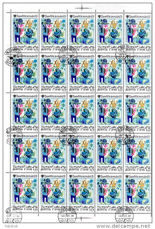 HUNGARY - UNGHERIA - MAGYAR 1979 International Year Of The Child SHEET FOGLIO USED - Feuilles Complètes Et Multiples