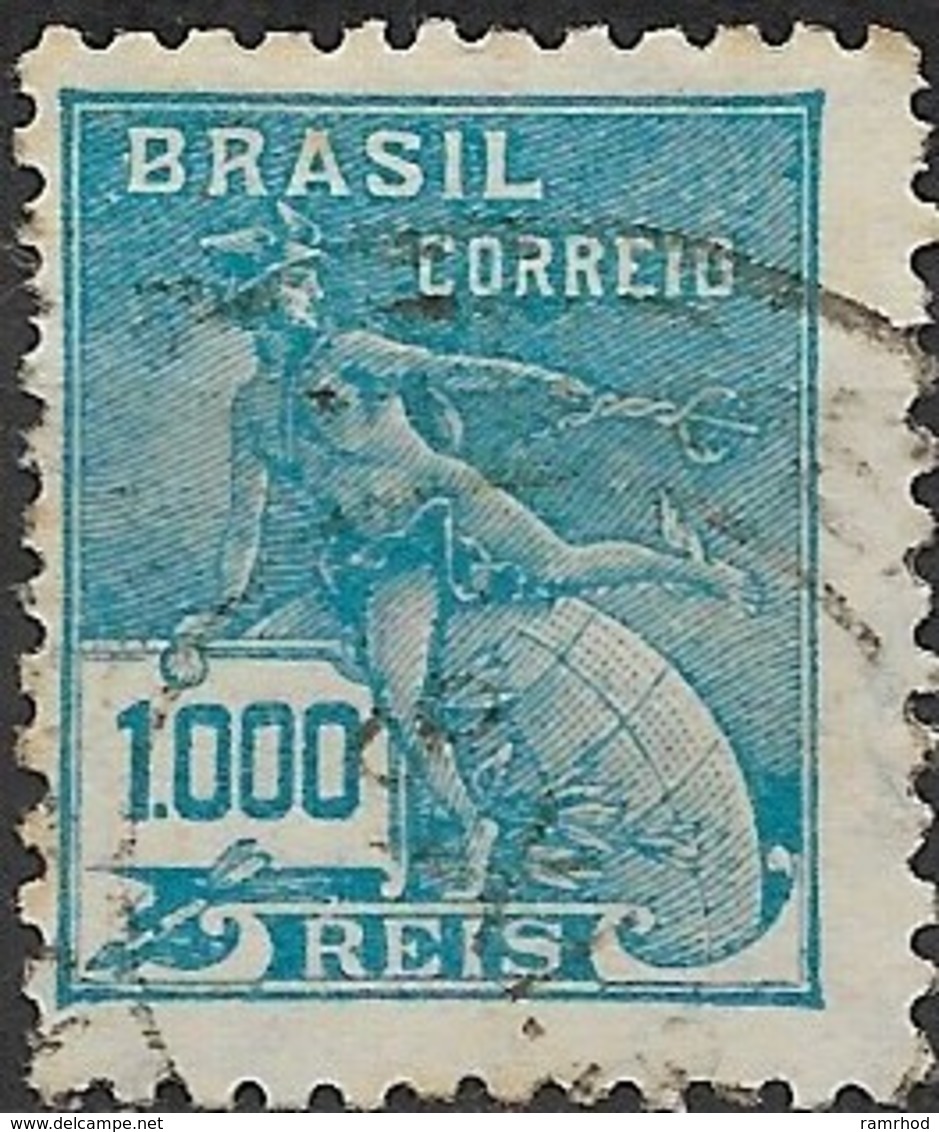 BRAZIL 1920 Mercury - 1000r - Blue FU - Gebraucht
