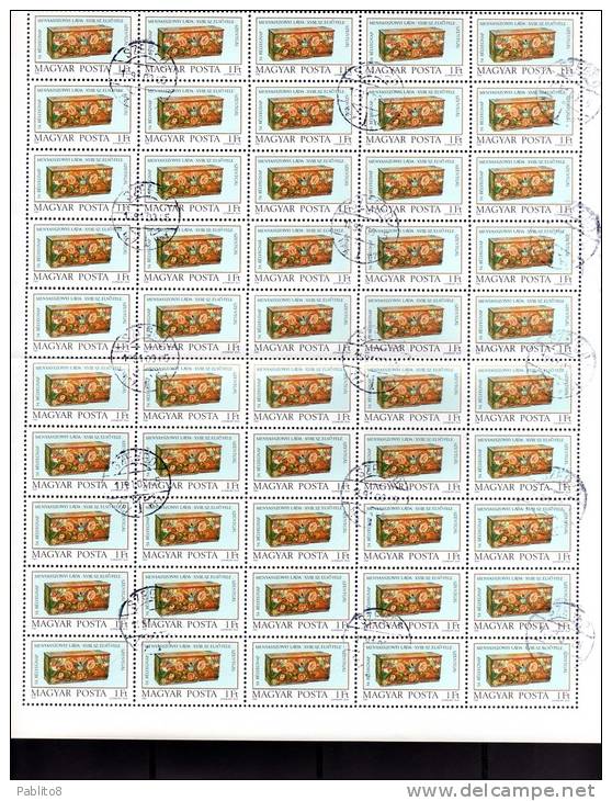 HUNGARY - UNGHERIA - MAGYAR 1981 Stamp Day, Bridal Chests  SHEET FOGLIO USED - Volledige & Onvolledige Vellen