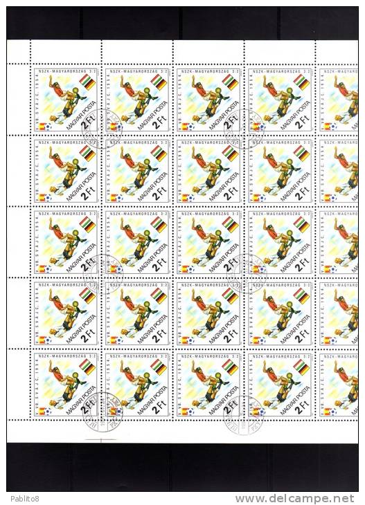 HUNGARY - UNGHERIA - MAGYAR 1982 FOOTBALL WORLD CUP SPAIN 82 COPPA DEL MONDO CALCIO  SPAGNA SHEET FOGLIO USED - Volledige & Onvolledige Vellen