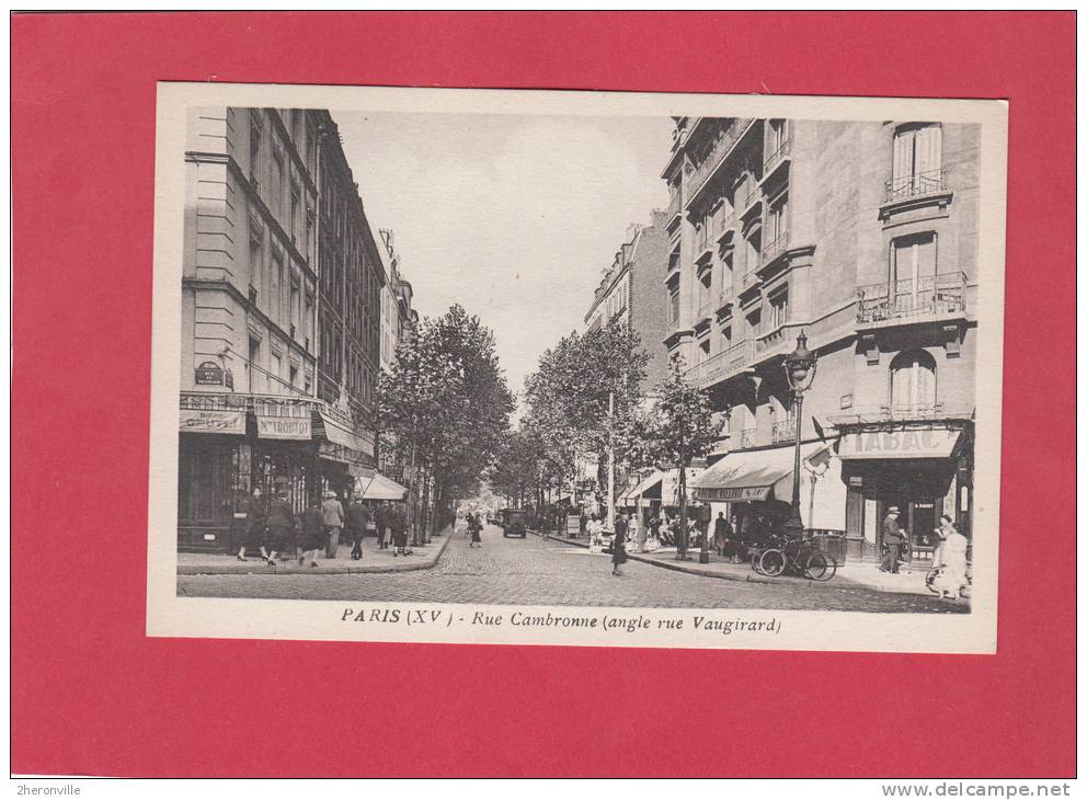 CPA - PARIS - Rue Cambronne ( Angle Rue Vaugirard ) - District 15