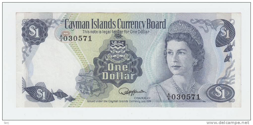 CAYMAN ISLANDS 1 Dollar 1974 VF++ P 5a 5 A (A/4) - Iles Cayman