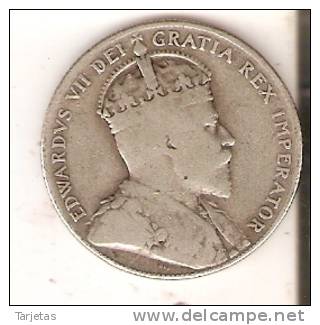 MONEDA DE PLATA DE CANADA - NEW FOUNDLAND 50 CENTS AÑO 1904 EDWARDUS VII (COIN) SILVER,ARGENT. - Canada