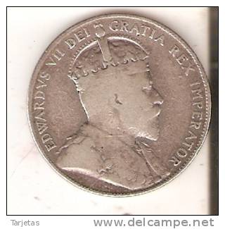 MONEDA DE PLATA DE CANADA - NEW FOUNDLAND 50 CENTS AÑO 1907 EDWARDUS VII (COIN) SILVER,ARGENT. - Canada