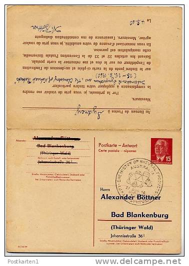 DDR  P65 Antwort-Postkarte ZUDRUCK #2  Sost. CHEMIE Der Naturprodukte SYDNEY 1960 - Privatpostkarten - Gebraucht