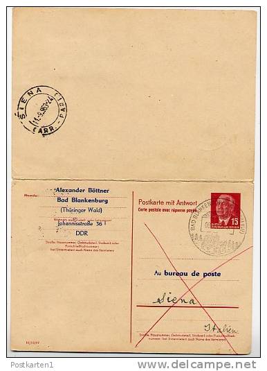 DDR  P 65 Antwort-Postkarte ZUDRUCK BÖTTNER 5A  DV III/18/97 !! SIENA  1963 - Privatpostkarten - Gebraucht