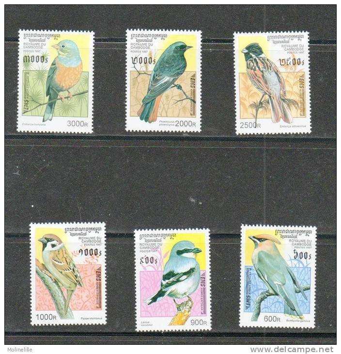 CAMBODGE N° 1393/1398 ** - 6 Val; OISEAUX Divers - Cote 35.50 &euro; - Spatzen