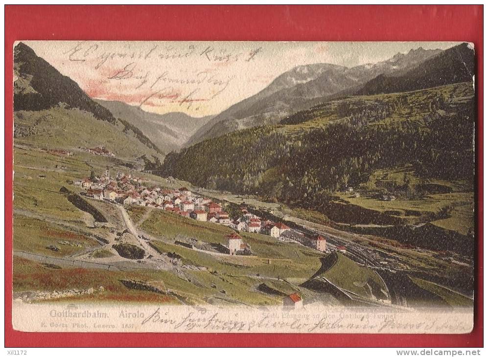 Q0122 Gotthardbahn Airolo Précurseur, Cachet Feldpost. Goetz No 10249 - Airolo