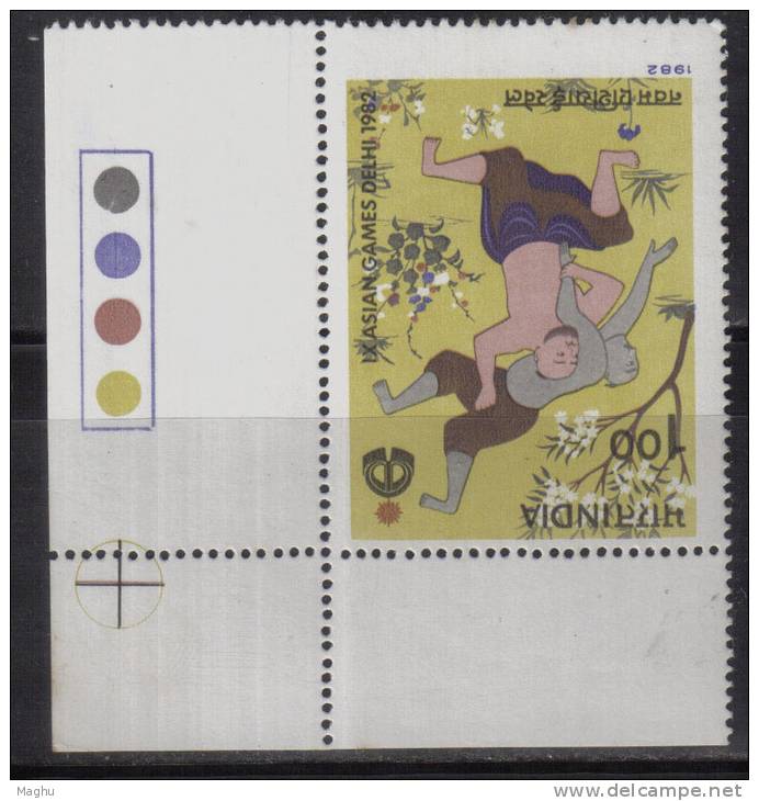 India MNH 1982, Asian Games / Traffic Light / Wrestling, Sport., - Unused Stamps