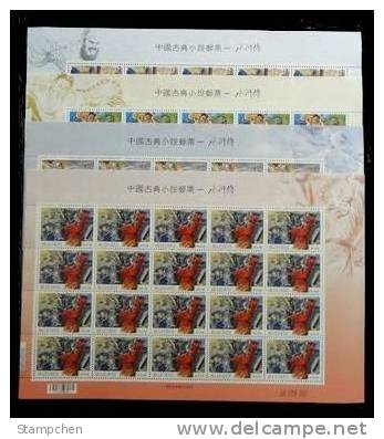 Taiwan 2012 Outlaws Of The Marsh Stamps Sheets Costume Fairy Tale Tiger Novel Temple Snow - Neufs