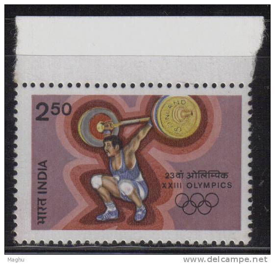 India MNH 1984, 2.50 Weightlifting, Olympic Games, Sport - Neufs